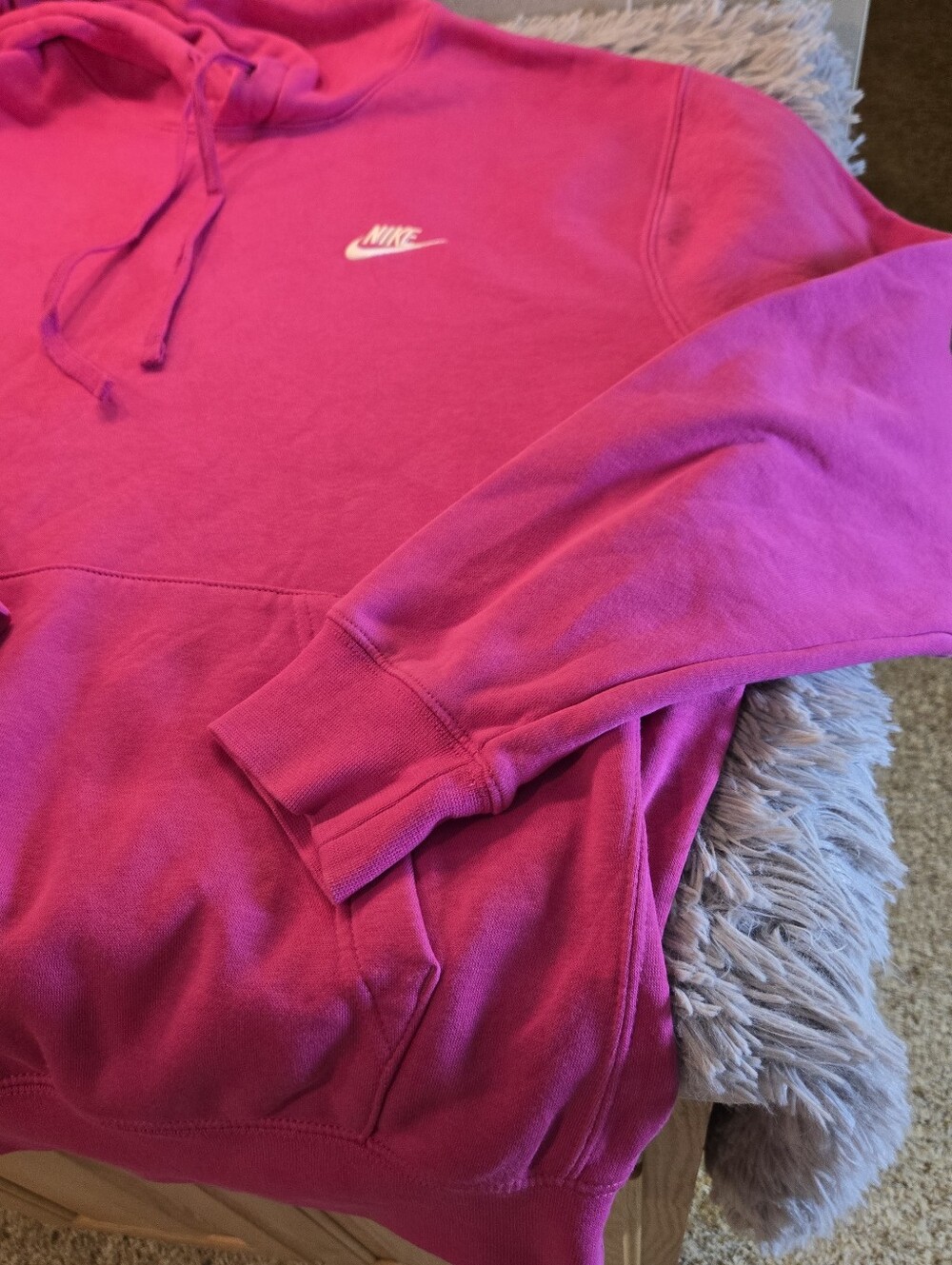 Nike Pink Pullover Hoodie with Swoosh Size Large - Picture 5 of 15